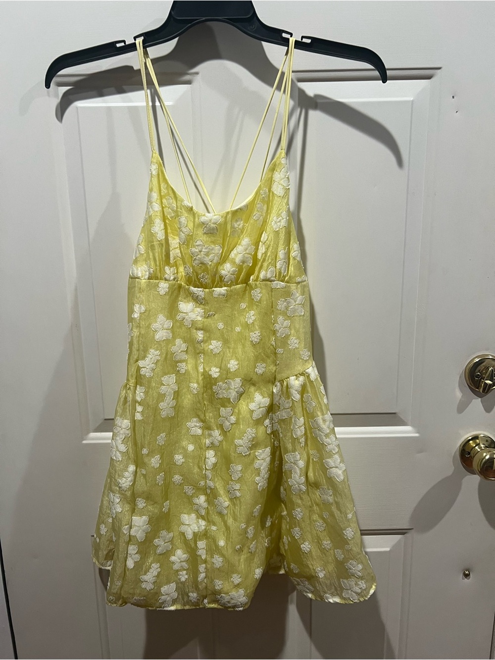 Source Unknown Yellow Floral Mini Dress